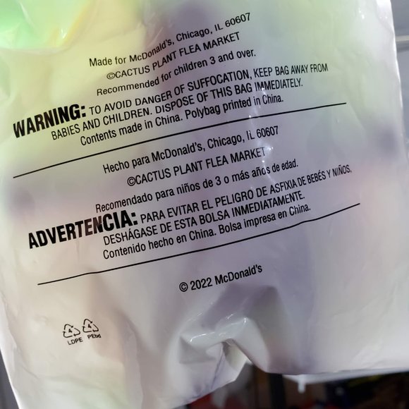 Cactus Plant Flea Market x McDonalds Grimace Sealed in Package Collectible - Picture 2 of 5
